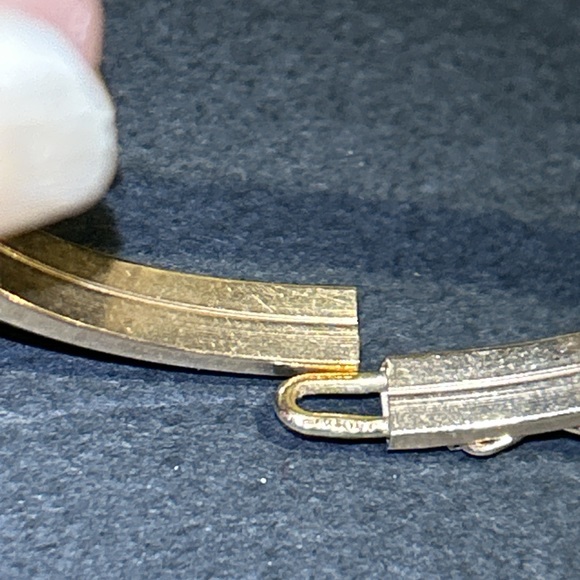 10K Gold Bracelet and Earring Set with Cartier Styling - Picture 10 of 12